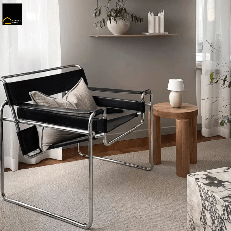 เก้าอี้อเนกประสงค์ RENITA HOME รุ่น KEVIN CHAIR สีดำโครงเหล็ก เบาะหนัง PU